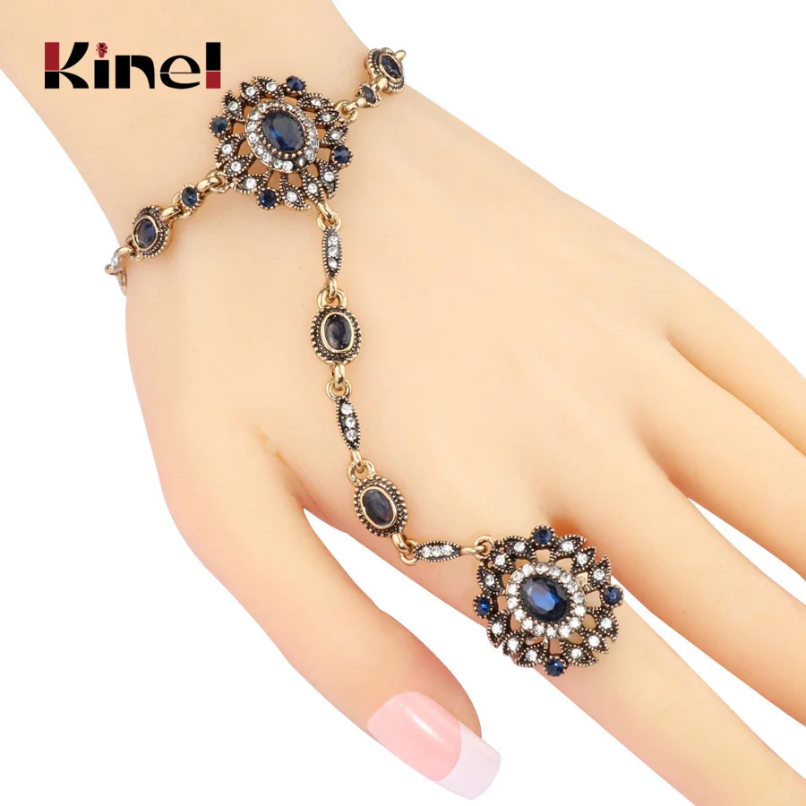 Kinel Turkish Jewelry Set Blue Main Stone Bracelet Link Ring For Women Antique Gold Mosaic Crystal Vintage Wedding Jewelry
Kinel Turkish Jewelry Set Blue Main Stone Bracelet Link Ring For Women Antique Gold Mosaic Crystal Vintage Wedding Jewelry