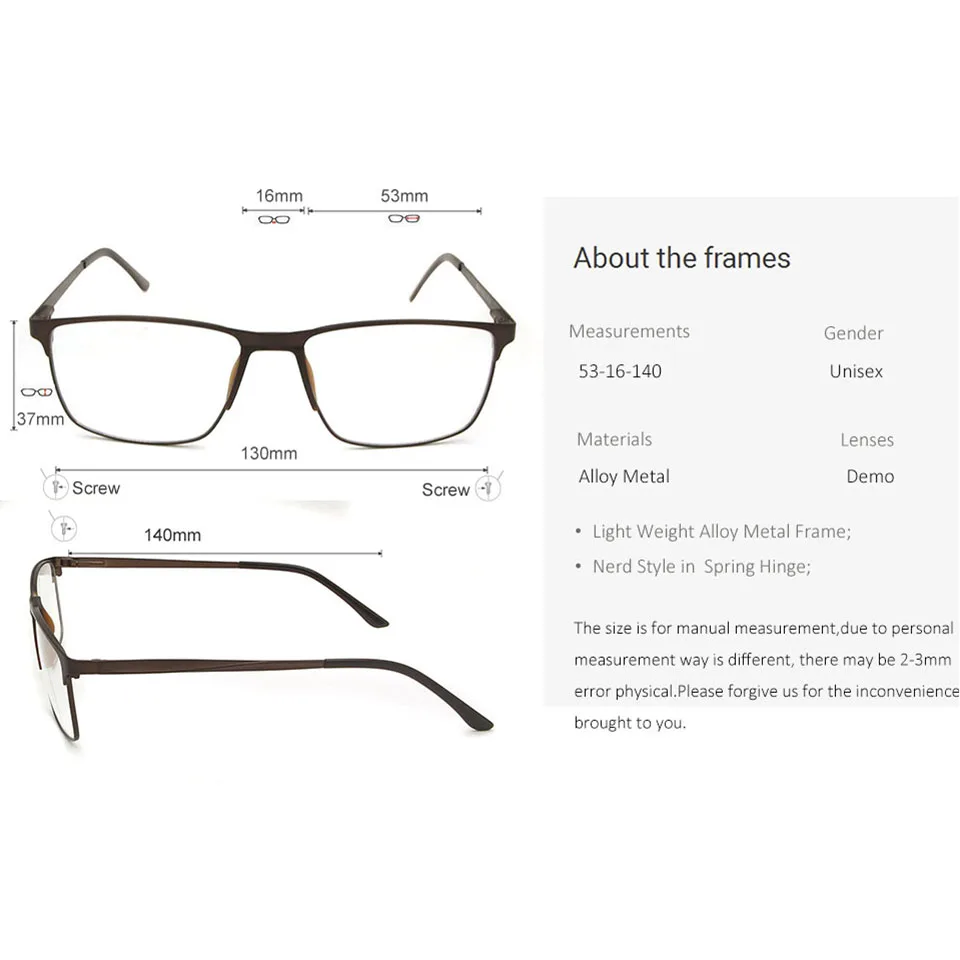 ESNBIE Alloy Men Glasses Optical Frames For Women Ultralight Square Myopia Eyeglass Men Accessories Clear Lens Oculos De Grau
ESNBIE Alloy Men Glasses Optical Frames For Women Ultralight Square Myopia Eyeglass Men Accessories Clear Lens Oculos De Grau