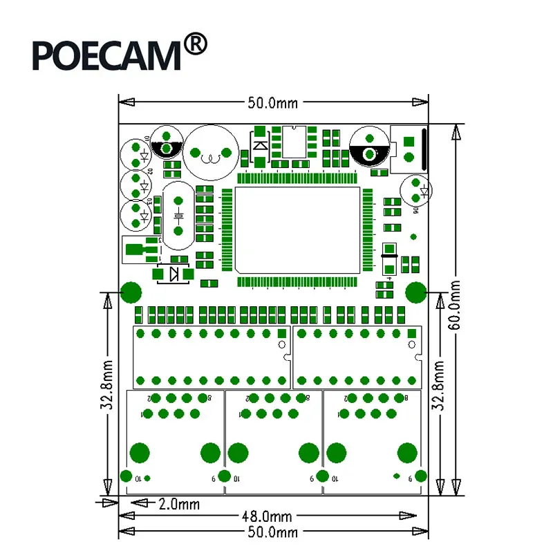 Модуль PCBA mini 3 портовый коммутатор ethernet 10/100 Мбит/с rj45 сетевой концентратор