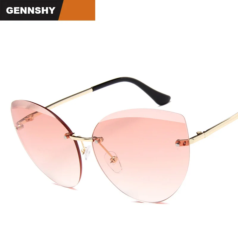 2017 Fashion Cat Eye Metal Sunglasses Women Cutting Rimless Sun Glasses Lady Brand Design Gold Frame Gradient Grey Lenses UV400
2017 Fashion Cat Eye Metal Sunglasses Women Cutting Rimless Sun Glasses Lady Brand Design Gold Frame Gradient Grey Lenses UV400