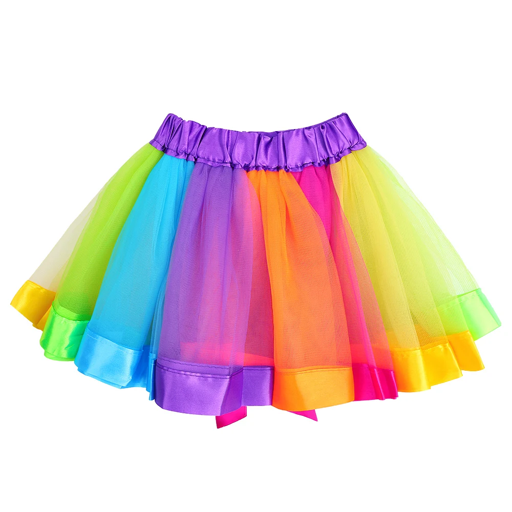 Юбка для девочек BAOHULU детское праздничное платье пачка радужная мини юбка
