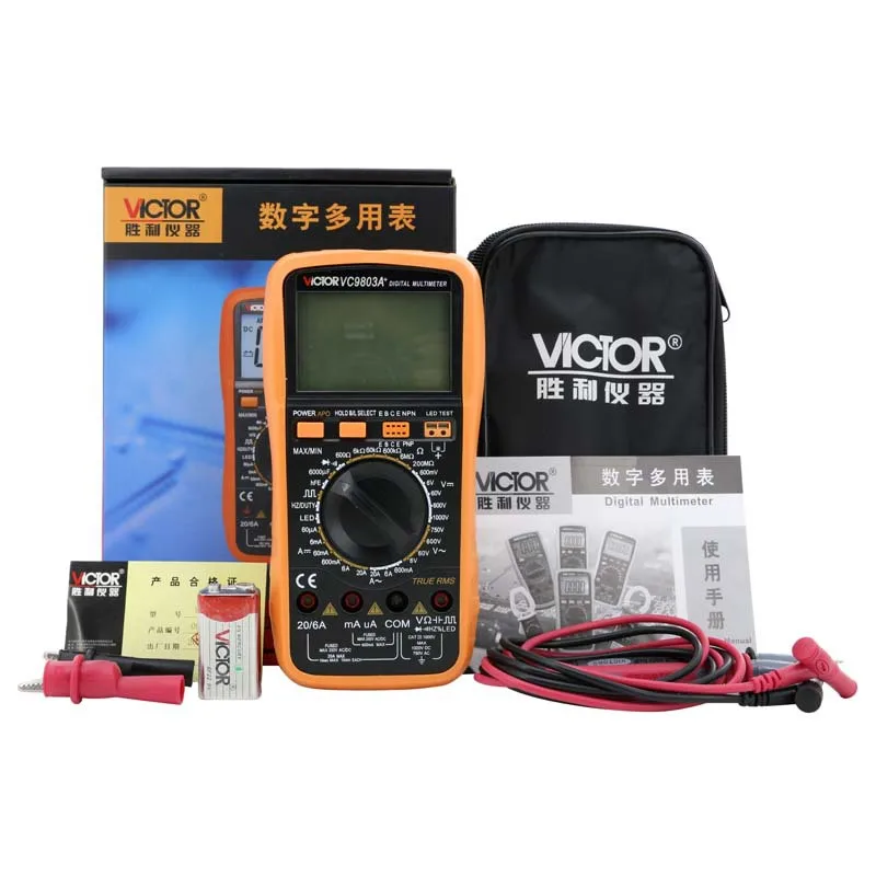 VC9803A + high-precision digital multimeter digital display more than 10,000 table universal test LED large capacitance
VC9803A + high-precision digital multimeter digital display more than 10,000 table universal test LED large capacitance