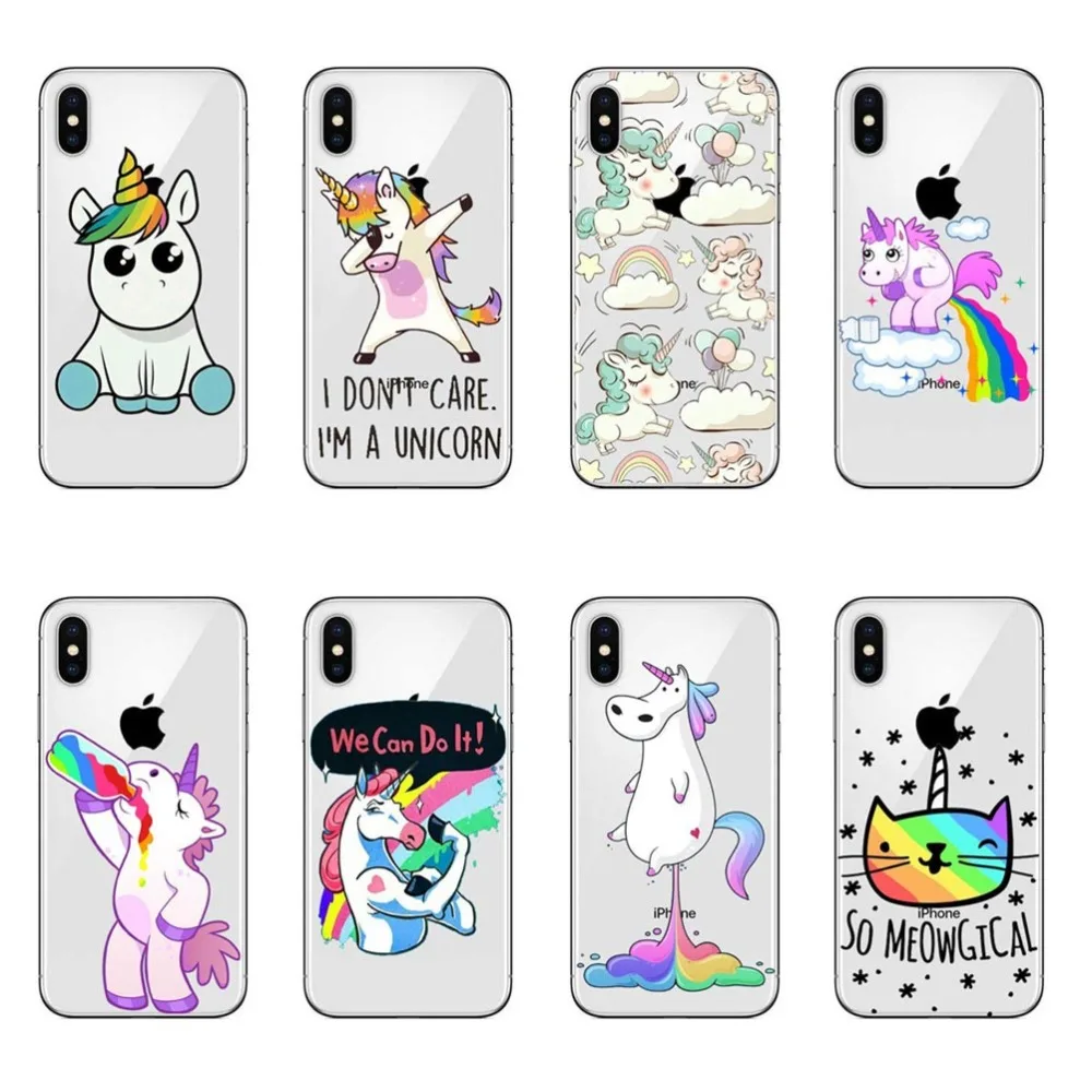 Милый Единорог Радужный чехол для iPhone 5 5s SE 6 6s 7 7Plus 6plus X10 единороги Высокое