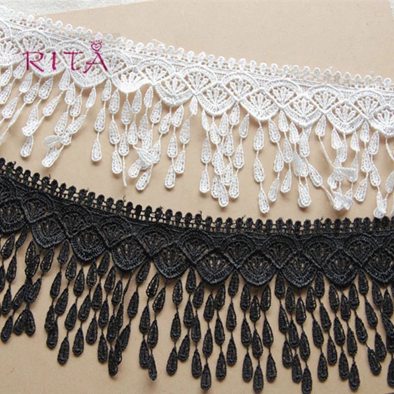 15 ярдов/партия кружевная лента из полиэстера 8 см|lace ribbon white|lace ribbonlace trim |