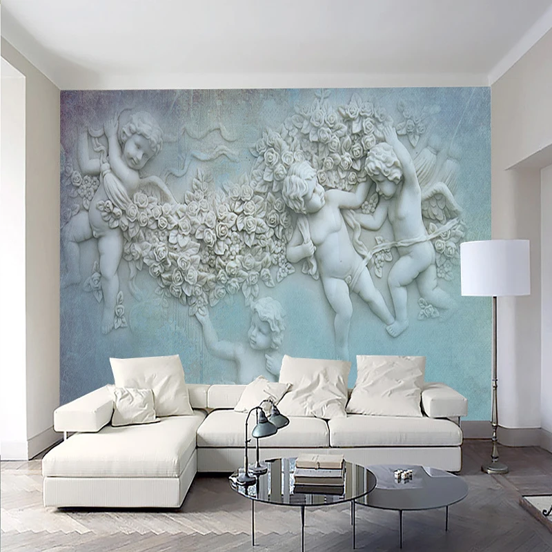 Европейский большой ангел 5d фигурка Papel 3d настенные бумажные фрески обои для