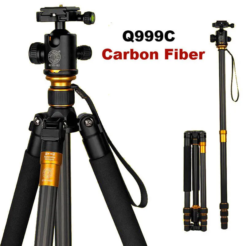Original QZSD Q999C Professional Carbon Fiber Tripod Monopod Ball Head For DSLR Camera / Portable Camera Stand /Better than Q999
Original QZSD Q999C Professional Carbon Fiber Tripod Monopod Ball Head For DSLR Camera / Portable Camera Stand /Better than Q999