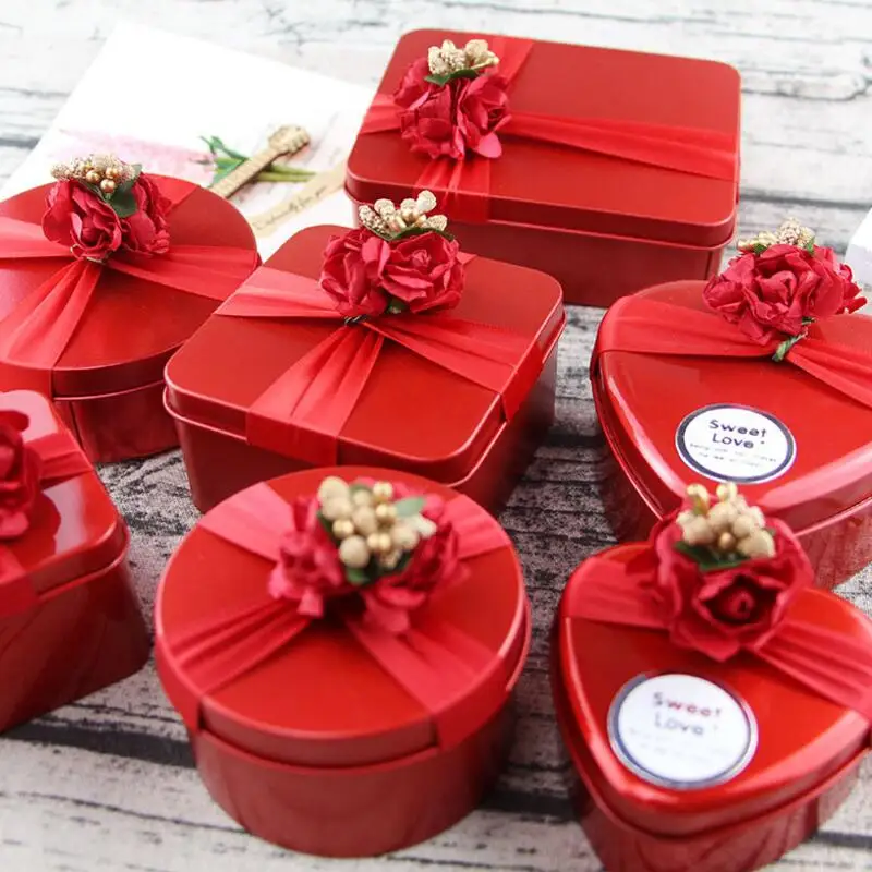 6pcs/lot Personality Tinplate Red Box Christmas Wedding Party Chocolate Candy Box Ribobn Flower Metal Gift Boxes
6pcs/lot Personality Tinplate Red Box Christmas Wedding Party Chocolate Candy Box Ribobn Flower Metal Gift Boxes