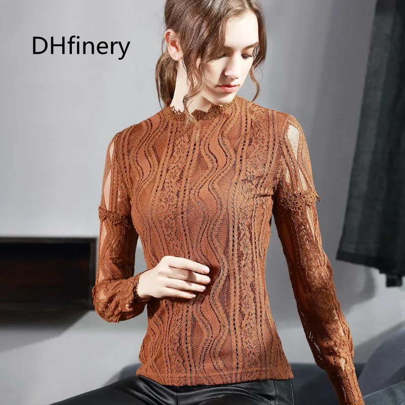 DHfinery t shirt women autumn winter stand-collar lace Hollow t shirts primer shirt Slim small tshirt plus size s-3XL sg27375
DHfinery t shirt women autumn winter stand-collar lace Hollow t shirts primer shirt Slim small tshirt plus size s-3XL sg27375