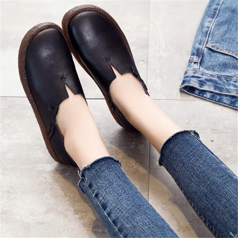 New 100% Natural Full Genuine Leather Shoes Woman Loafers Shoes Flat Shoes 2019 Autumn Comfort Soft Casual Shoes Women Flats
New 100% Natural Full Genuine Leather Shoes Woman Loafers Shoes Flat Shoes 2019 Autumn Comfort Soft Casual Shoes Women Flats