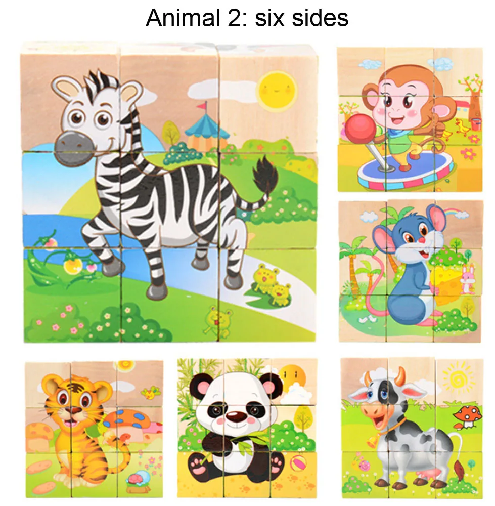 High Grade Six-face Picture Wooden Jigsaw 3D Puzzle Toys Children's Early Educational Toy Cube Jigsaw Puzzle Baby Kids Gifts
High Grade Six-face Picture Wooden Jigsaw 3D Puzzle Toys Children's Early Educational Toy Cube Jigsaw Puzzle Baby Kids Gifts