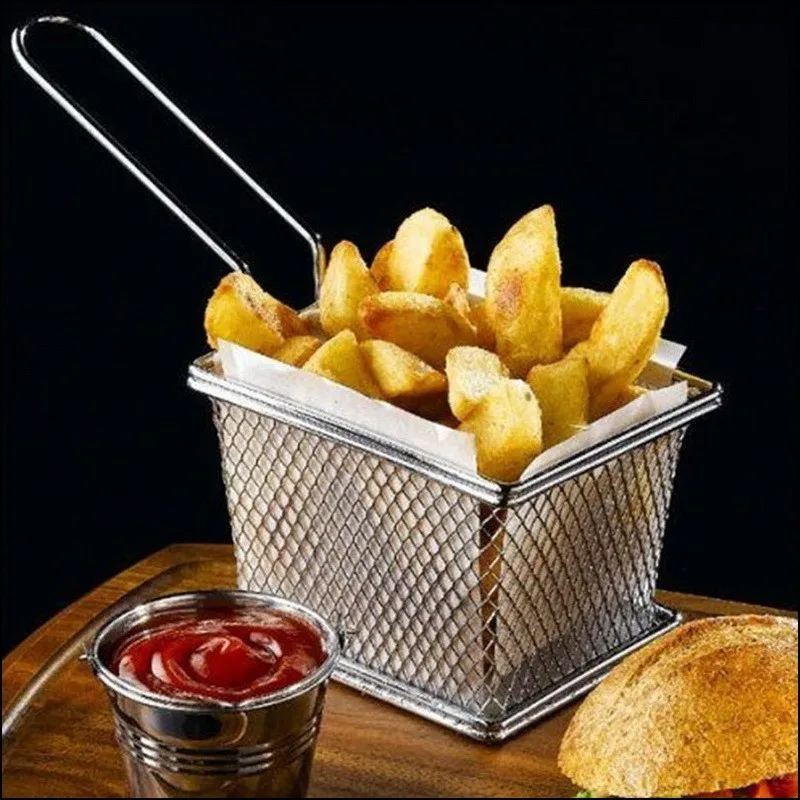 Mini Stainless Steel Fryer Serving Food Presentation Basket Kitchen French Fries Chips Frying Baskets
Mini Stainless Steel Fryer Serving Food Presentation Basket Kitchen French Fries Chips Frying Baskets