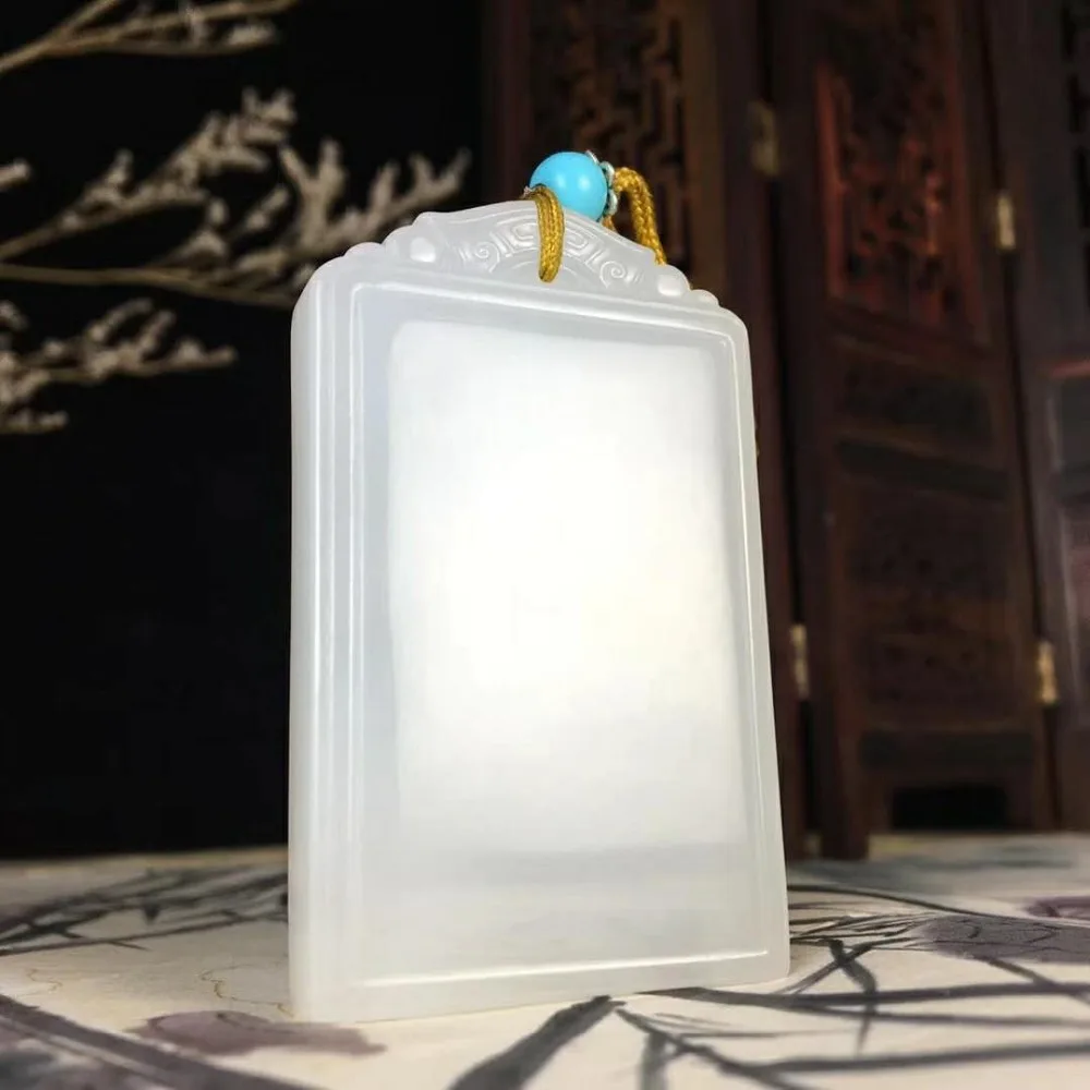 J36 # Hetian jade подвеска с белым нефритом Ping Anping peace | Украшения и аксессуары