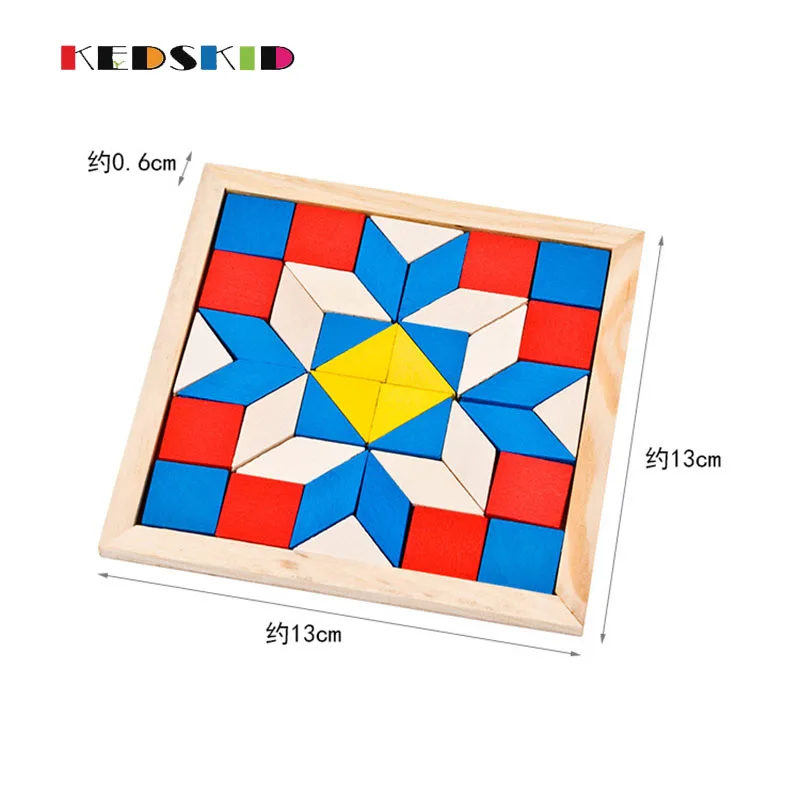 Wooden Diamond Triangle jigsaw puzzle Children Mental Development Educational Toys for Kids | Игрушки и хобби