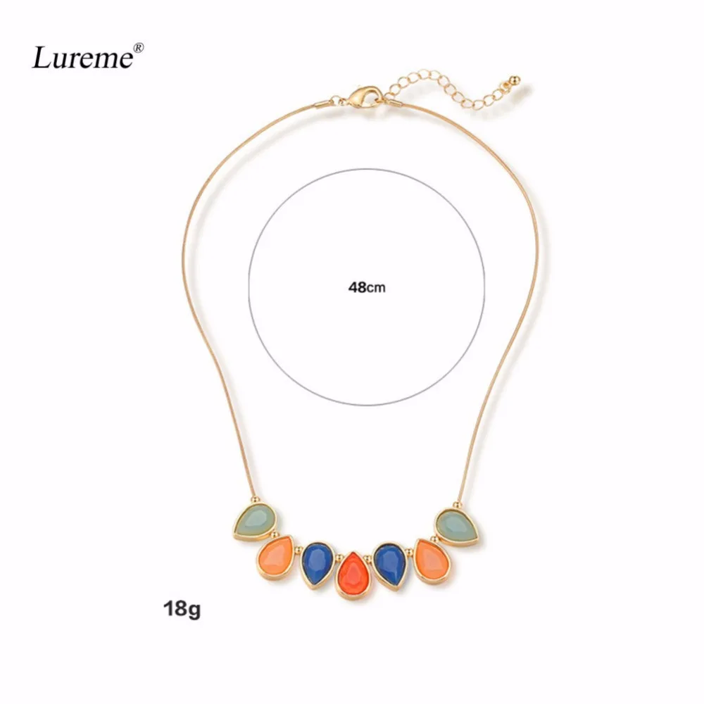 Lureme Simple Colorful Resin Teardrop with Gold Color Metal Necklace Statement Necklace Jewelry Accessories for Women
Lureme Simple Colorful Resin Teardrop with Gold Color Metal Necklace Statement Necklace Jewelry Accessories for Women