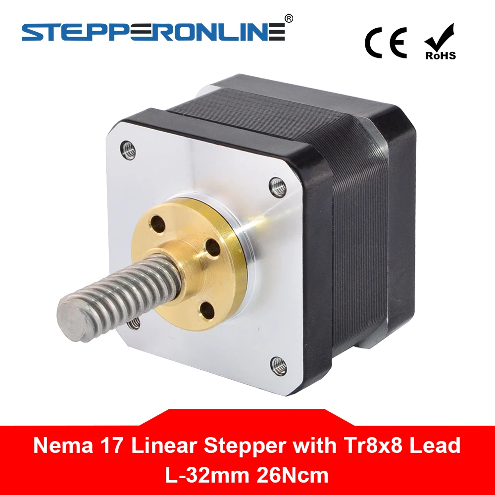 NEW Nema 17 External Liner Stepper Motor 0.4A with Lead Screw Length 32mm Nema17 Linear Actuator 42BYGH for 3D Printer
NEW Nema 17 External Liner Stepper Motor 0.4A with Lead Screw Length 32mm Nema17 Linear Actuator 42BYGH for 3D Printer