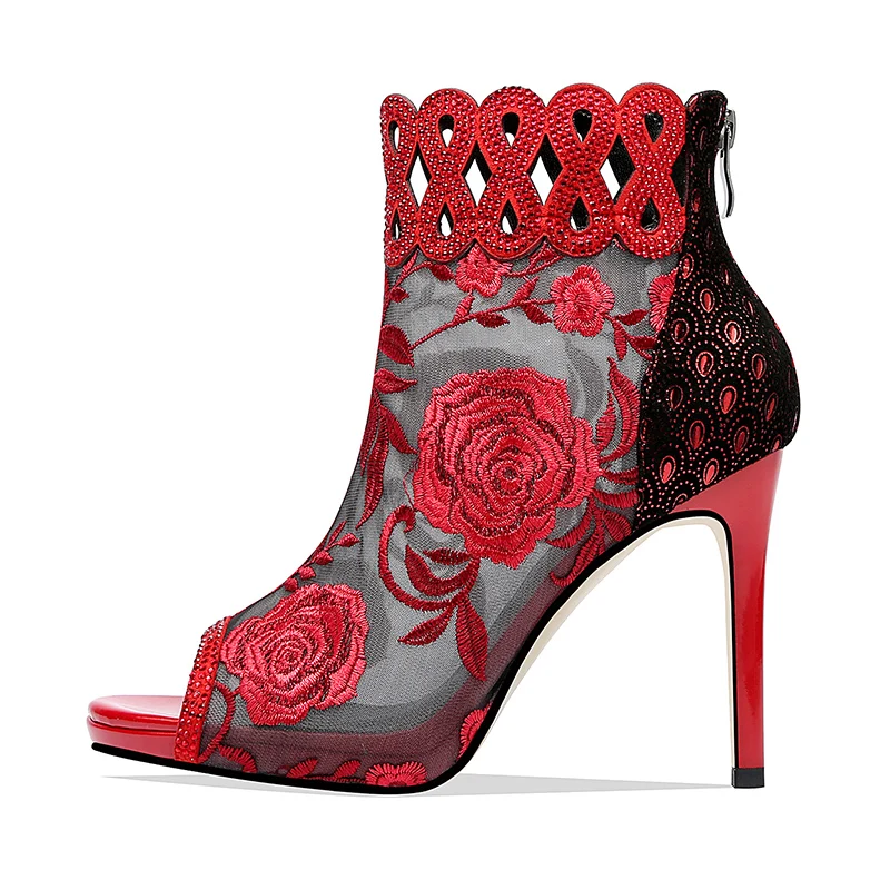 2019 New Sexy See Through Mesh Boots Women Embroidery Flowers Bling Bling Crystal Ankle Boots Summer Shoes Summer Botas Feminina
2019 New Sexy See Through Mesh Boots Women Embroidery Flowers Bling Bling Crystal Ankle Boots Summer Shoes Summer Botas Feminina