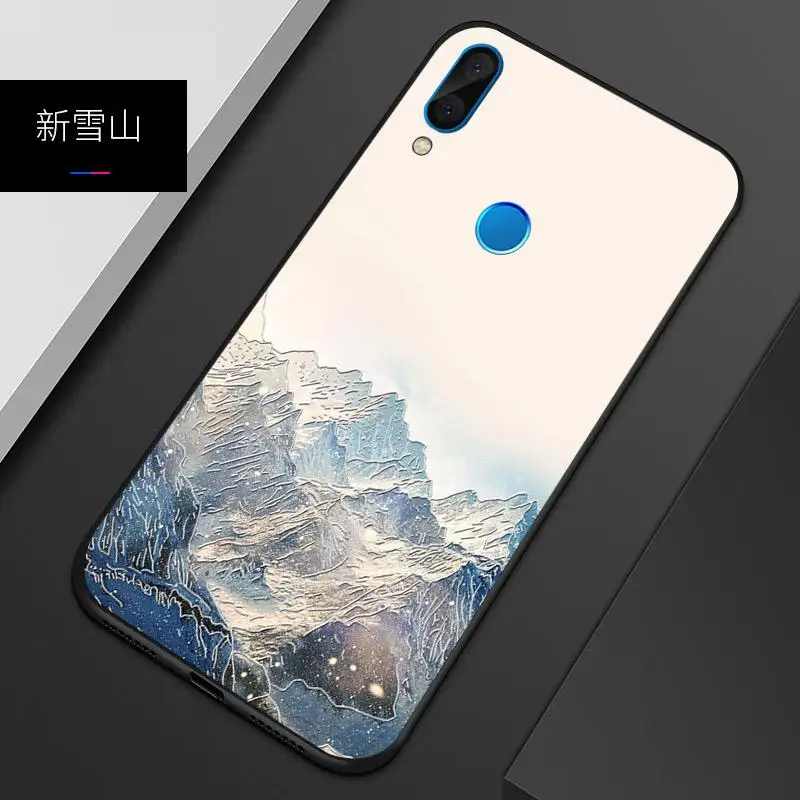 Рельефный Винтажный чехол в японском стиле для Huawei nova 3e Snow Mountain deduct Crane P20Lite cover P20