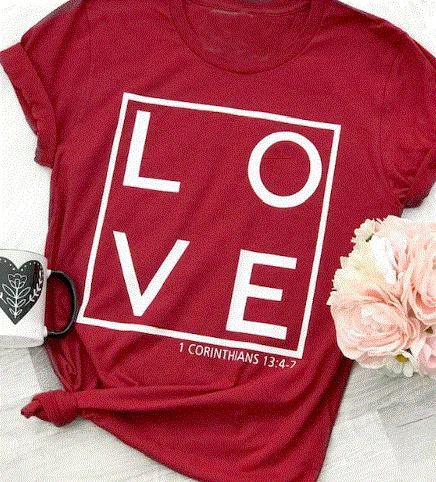 Любовь футболка для христианина Hipster Кристиан Графический Lover вера в Иисуса