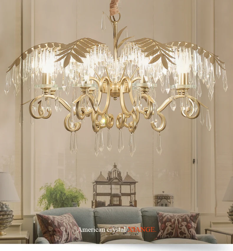 American crystal chandelier atmosphere restaurant living room personality art leaf chandelier light luxury French bedroom shop
American crystal chandelier atmosphere restaurant living room personality art leaf chandelier light luxury French bedroom shop