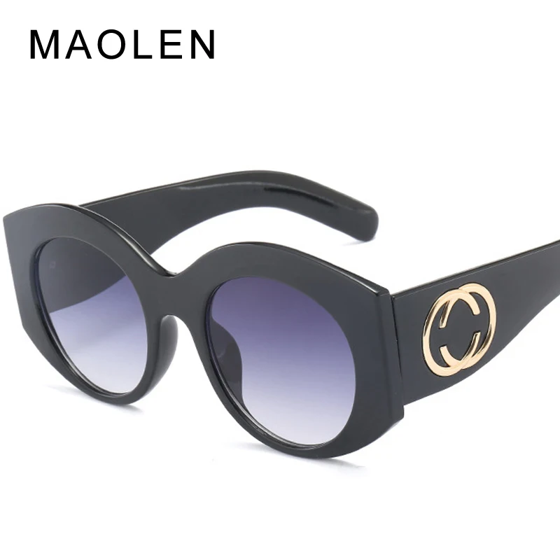 Maolen 2018 Новая мода негабаритных Круглый Солнцезащитные очки для женщин Для
