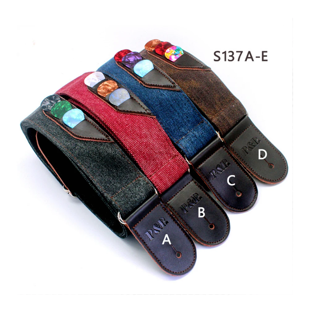 Adjustable Pure Color Cotton Guitar Strap Belt Leather Ends for Acoustic Folk Electric Bass Guitar
Adjustable Pure Color Cotton Guitar Strap Belt Leather Ends for Acoustic Folk Electric Bass Guitar