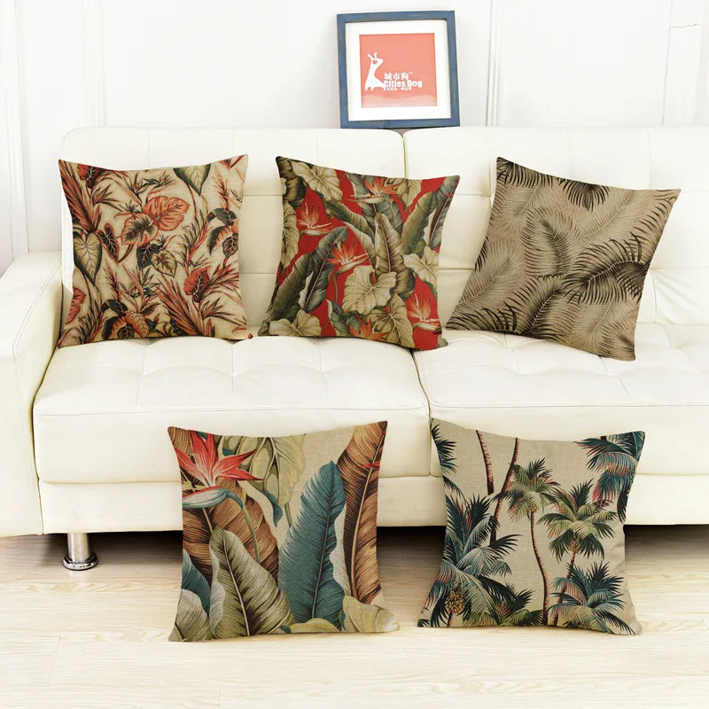 Hand Painted Tropical Plant Leaf Flower Tree Style Cotton Linen Cushion Cover Palm Leaf Floral Decorative Sofa Chair Pillow Case
Hand Painted Tropical Plant Leaf Flower Tree Style Cotton Linen Cushion Cover Palm Leaf Floral Decorative Sofa Chair Pillow Case