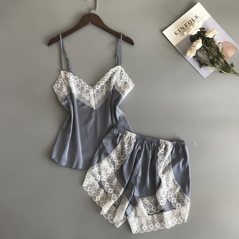 Pajamas Sets Silk Women Nightgowns Sexy Ladies Satin Nightwear Women Robe Nighties Sleepwear shorts combinaison pyjama femme
Pajamas Sets Silk Women Nightgowns Sexy Ladies Satin Nightwear Women Robe Nighties Sleepwear shorts combinaison pyjama femme