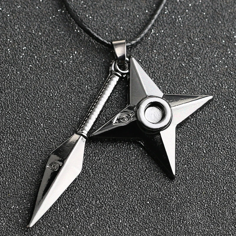 Kunai Dart Necklace Shuriken Weapon Konoha Logo Uzumaki Itachi Sasuke Pendant Leather Rope Ninja Cosplay Anime Jewelry Wholesale
Kunai Dart Necklace Shuriken Weapon Konoha Logo Uzumaki Itachi Sasuke Pendant Leather Rope Ninja Cosplay Anime Jewelry Wholesale
