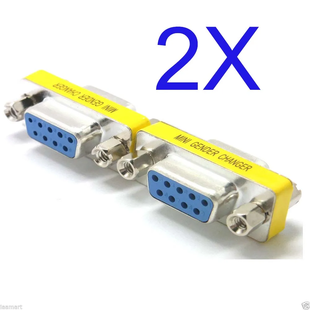 2 PCS Serial RS232 9-PIn DB9 Female to Female Gender Changer Adapter RS 232 new 
2 PCS Serial RS232 9-PIn DB9 Female to Female Gender Changer Adapter RS 232 new