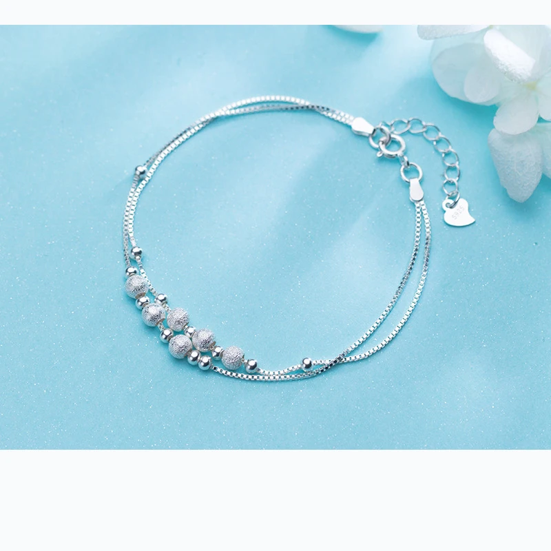 MloveAcc 100% 925 Sterling Silver Frosted Ball Beads Box Chain Bracelets for Women Girls Sterling Silver Jewelry
MloveAcc 100% 925 Sterling Silver Frosted Ball Beads Box Chain Bracelets for Women Girls Sterling Silver Jewelry