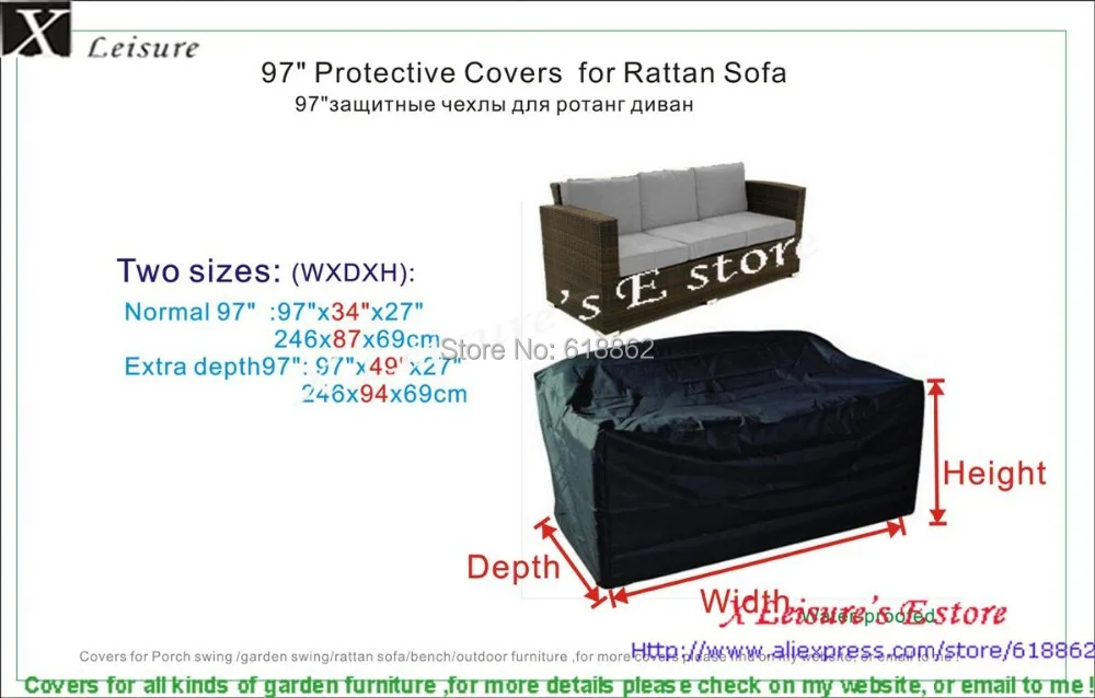 97" Extra large Rattan Sofa Chair Protective cover 246x87/94x69 cm black cover for garden rattan sofa chair.
97" Extra large Rattan Sofa Chair Protective cover 246x87/94x69 cm black cover for garden rattan sofa chair.