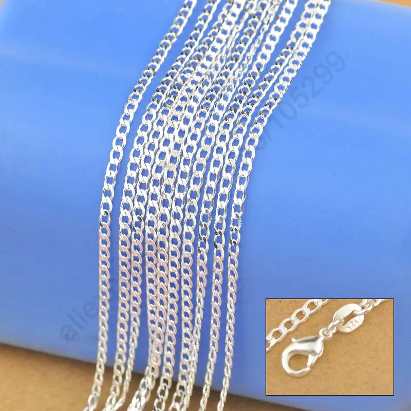 10PCS 16"-30" Necklaces Chains Jewelry Genuine 925 Sterling SilverCurb Necklace Chain For Pendant +Lobster Clasps
10PCS 16"-30" Necklaces Chains Jewelry Genuine 925 Sterling SilverCurb Necklace Chain For Pendant +Lobster Clasps