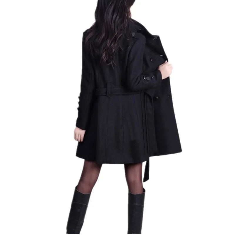 Fashion Autumn Winter women woolen coats 2019 Korean Especially elegant womens jacket Plus size Slim black Ladies long Overcoat | Женская