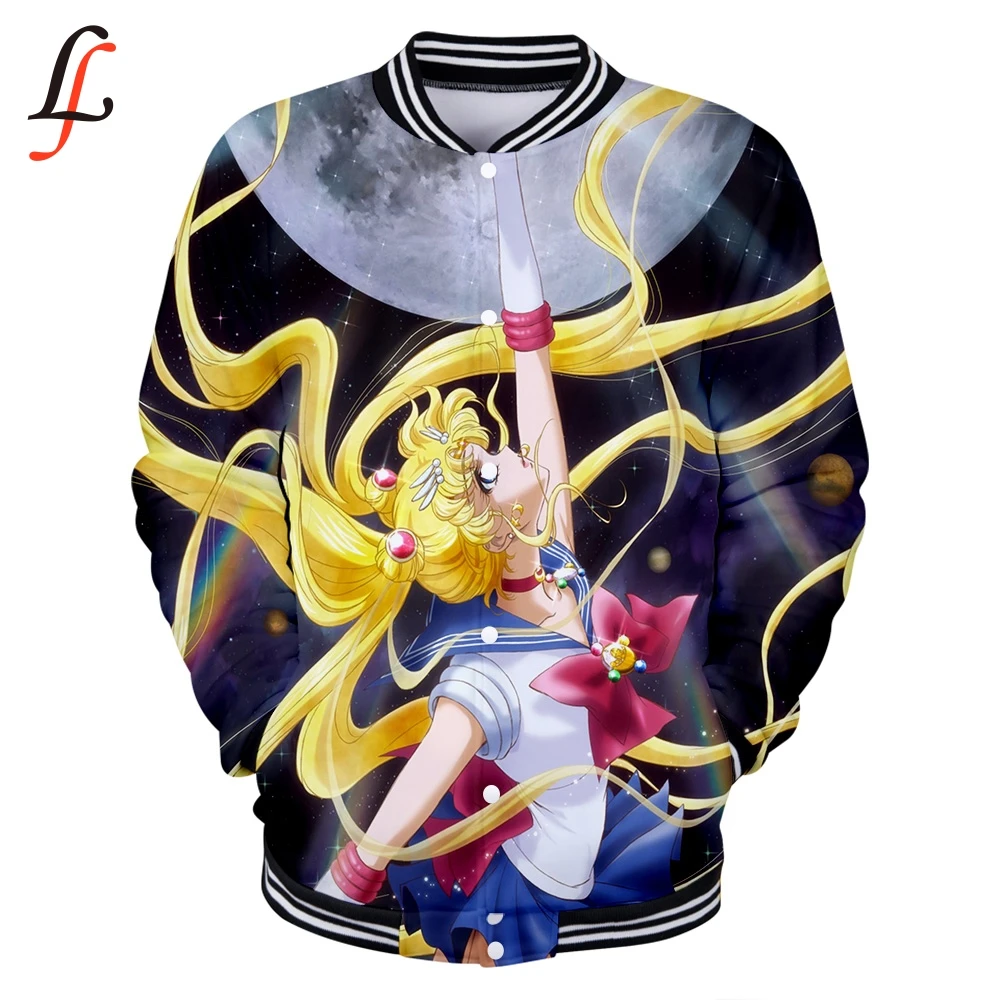 Толстовка с 3D капюшоном Sailor Moon женская/Мужская Зимняя Повседневная бейсбольная