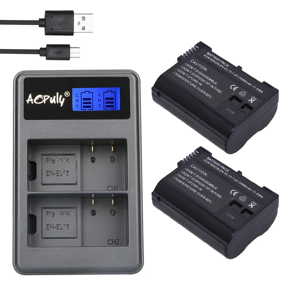 2Pc/lot EN-EL15 EN EL15 ENEL15 Camera Batteries + LCD Dual Charger for Nikon D600 D610 D600E D800 D800E D810 D7000 D7100 d750 V1
2Pc/lot EN-EL15 EN EL15 ENEL15 Camera Batteries + LCD Dual Charger for Nikon D600 D610 D600E D800 D800E D810 D7000 D7100 d750 V1