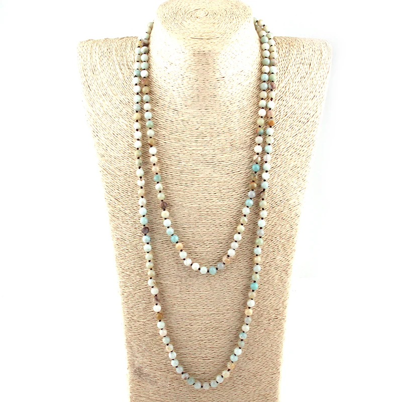 Free Shipping Fashion 6mm Semi Precious Stones Beads long Knotted Necklaces 150cm
Free Shipping Fashion 6mm Semi Precious Stones Beads long Knotted Necklaces 150cm