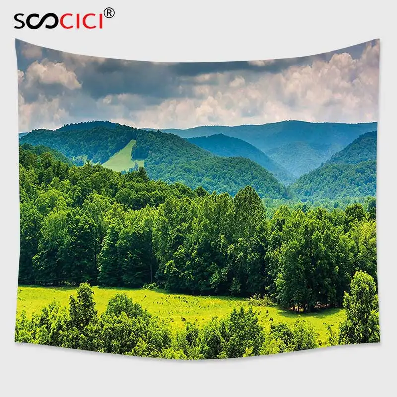 Cutom Tapestry Wall Hanging,Landscape View of Mountains in Potomac Highlands of West Virginia Rural Scenery Picture Forest Green
Cutom Tapestry Wall Hanging,Landscape View of Mountains in Potomac Highlands of West Virginia Rural Scenery Picture Forest Green