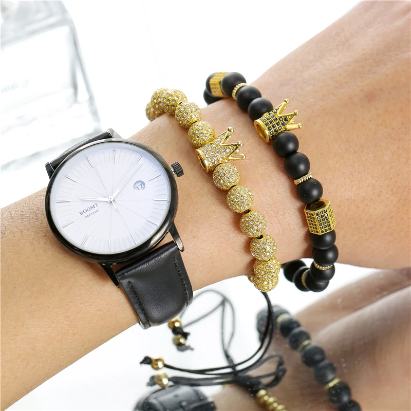 2pcs/Set Natural Black Matte Stone Bead Male Bracelet Micro CZ Crown Ball Charm Braiding Macrame Bracelet For Hip Hop Men Female
2pcs/Set Natural Black Matte Stone Bead Male Bracelet Micro CZ Crown Ball Charm Braiding Macrame Bracelet For Hip Hop Men Female