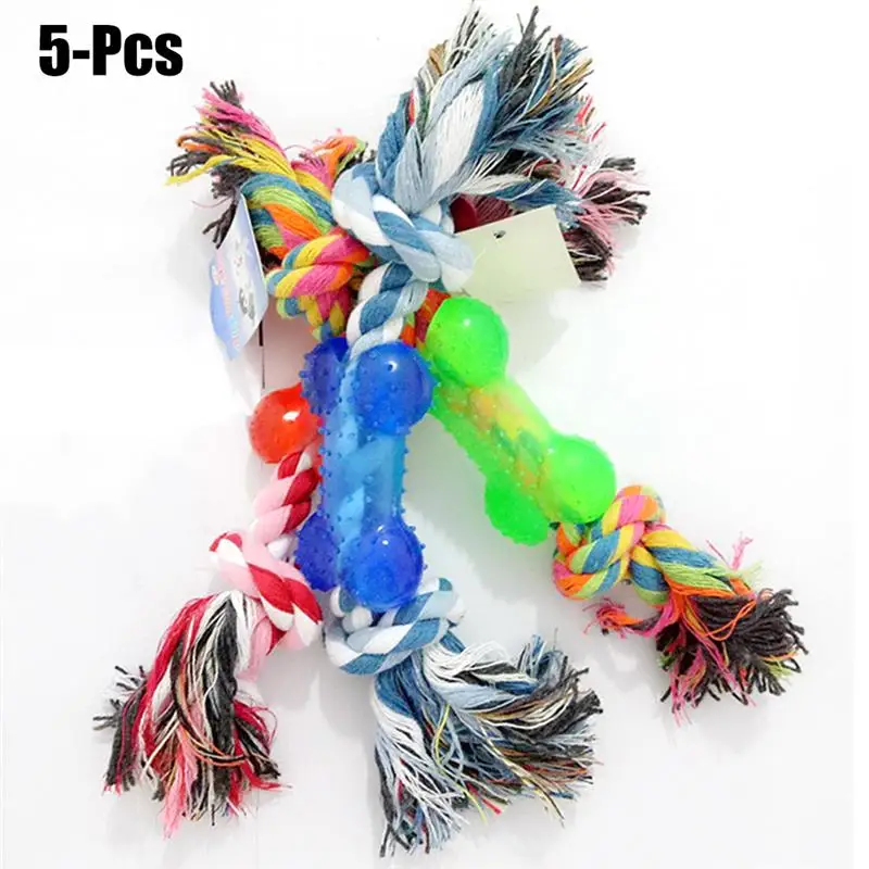 5PCS Pet Rope Toys Colorful Bite Resistant Chew Knot Toys Teeth Cleaning Toys for Dog Puppy
5PCS Pet Rope Toys Colorful Bite Resistant Chew Knot Toys Teeth Cleaning Toys for Dog Puppy