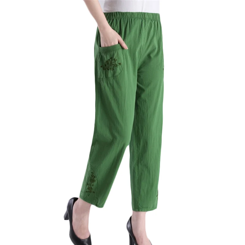 Women Straight Nine Pants Embroidered Loose Summer Thin Elastic High waist Casual Pants Womens Plus size Pants Trousers 4XL F294
Women Straight Nine Pants Embroidered Loose Summer Thin Elastic High waist Casual Pants Womens Plus size Pants Trousers 4XL F294
