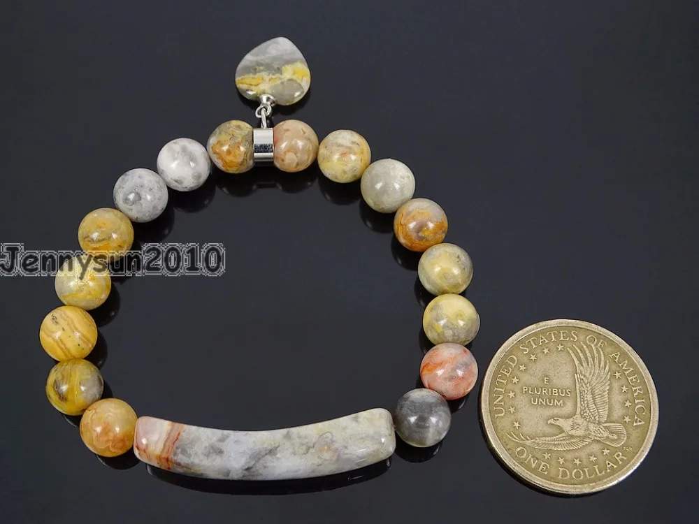 Natural Crazy Lace Ag-ate Gems Stone Heart Bar Round Beads Stretchy Bracelet Healing Reiki Chakra 5Strands / Pack
Natural Crazy Lace Ag-ate Gems Stone Heart Bar Round Beads Stretchy Bracelet Healing Reiki Chakra 5Strands / Pack