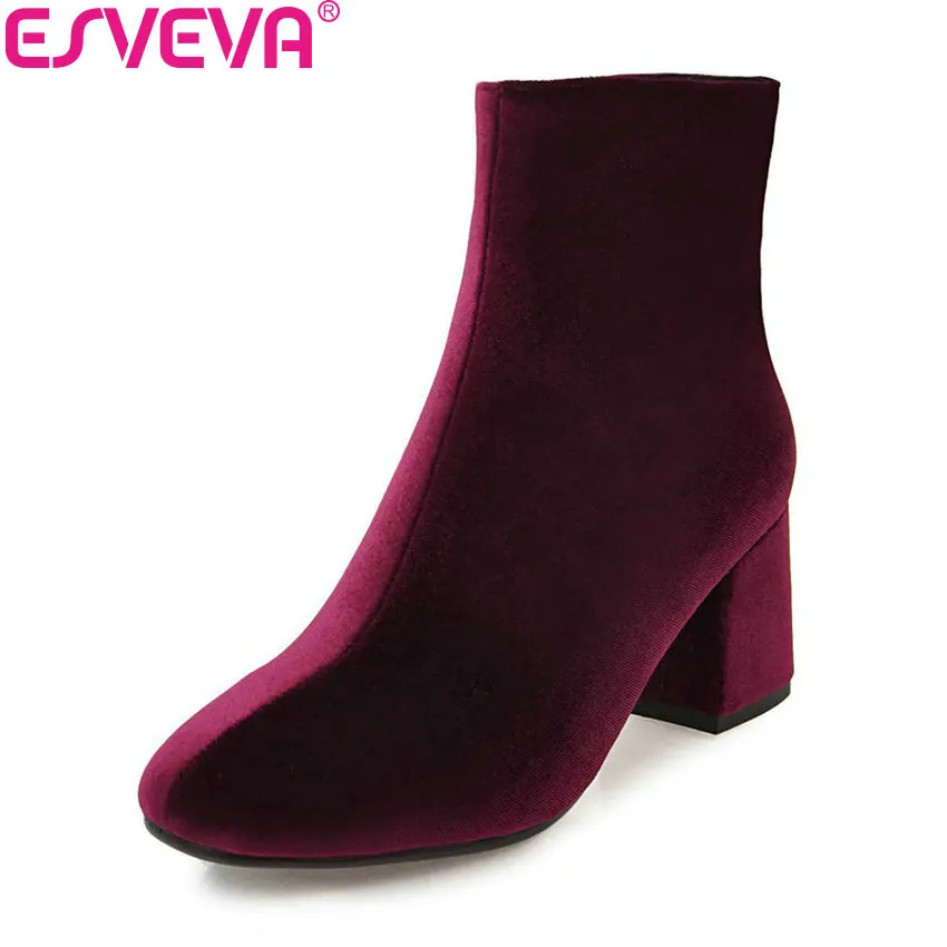 ESVEVA 2020 Gold Velvet Women Boots Western Style Fashion Square High Heel Ankle Boots Chunky Zippers Ladies Boots Size 34-43
ESVEVA 2020 Gold Velvet Women Boots Western Style Fashion Square High Heel Ankle Boots Chunky Zippers Ladies Boots Size 34-43