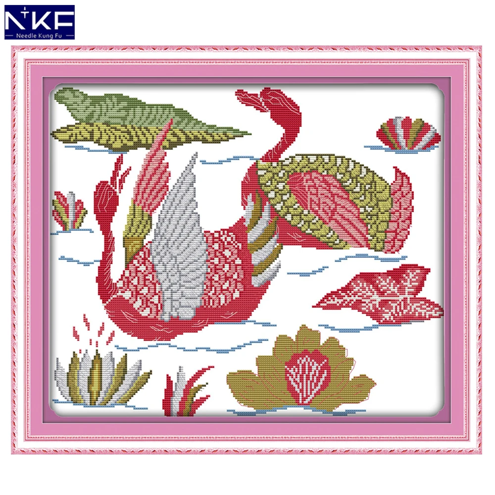 NKF Two Swimming Goose Cross Stitching Pattern Handmade Craft Needlework Cross-Stitch Embroidery Kit Cross Stitch for Home Decor
NKF Two Swimming Goose Cross Stitching Pattern Handmade Craft Needlework Cross-Stitch Embroidery Kit Cross Stitch for Home Decor