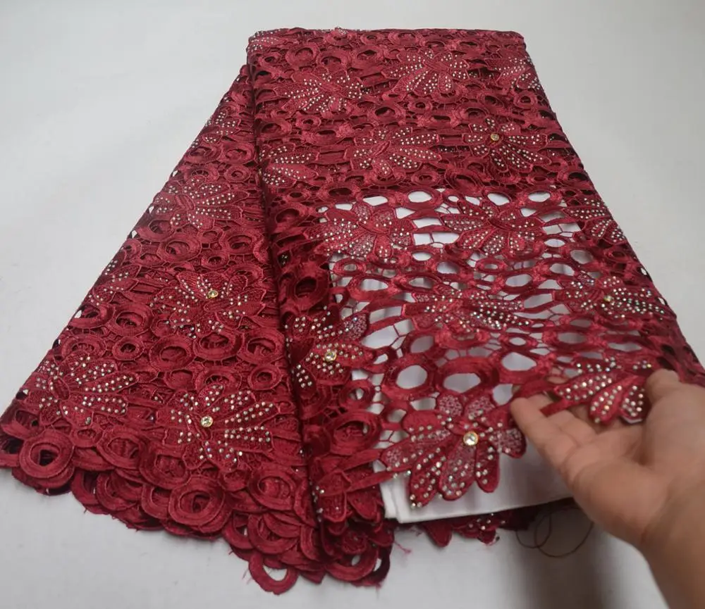 Latest Nigerian Lace Fabric High Quality African Wine Lace Fabric For Wedding Dress French Tulle Lace With Rhinestone ML8401
Latest Nigerian Lace Fabric High Quality African Wine Lace Fabric For Wedding Dress French Tulle Lace With Rhinestone ML8401