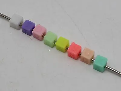 250 Mixed Pastel Color Acrylic Assorted Alphabet Letter Cube Pony Beads 6X6mm | Украшения и аксессуары