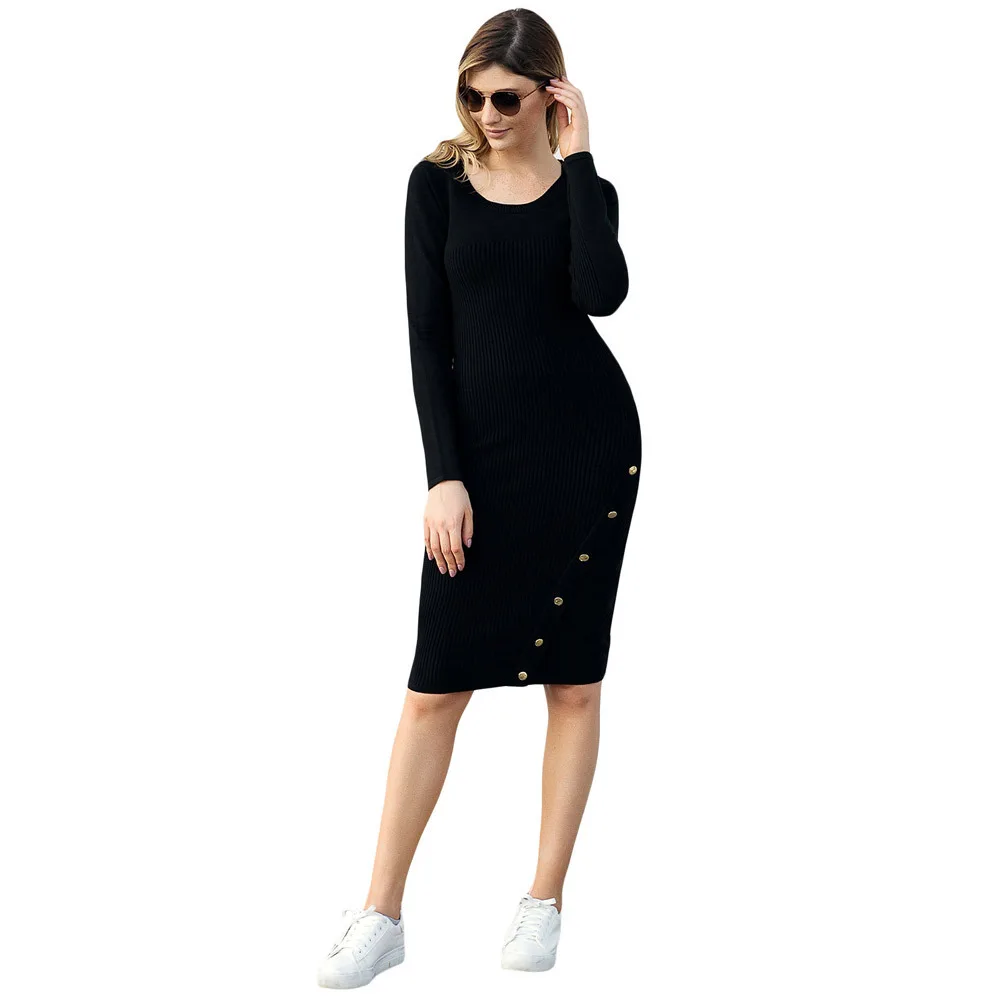 2018 Spandex O-neck Limited Pullover Sweater Women Jumper New Knitting Neck Long Sleeve Skirt Decoration Buckle Sweater Dress
2018 Spandex O-neck Limited Pullover Sweater Women Jumper New Knitting Neck Long Sleeve Skirt Decoration Buckle Sweater Dress