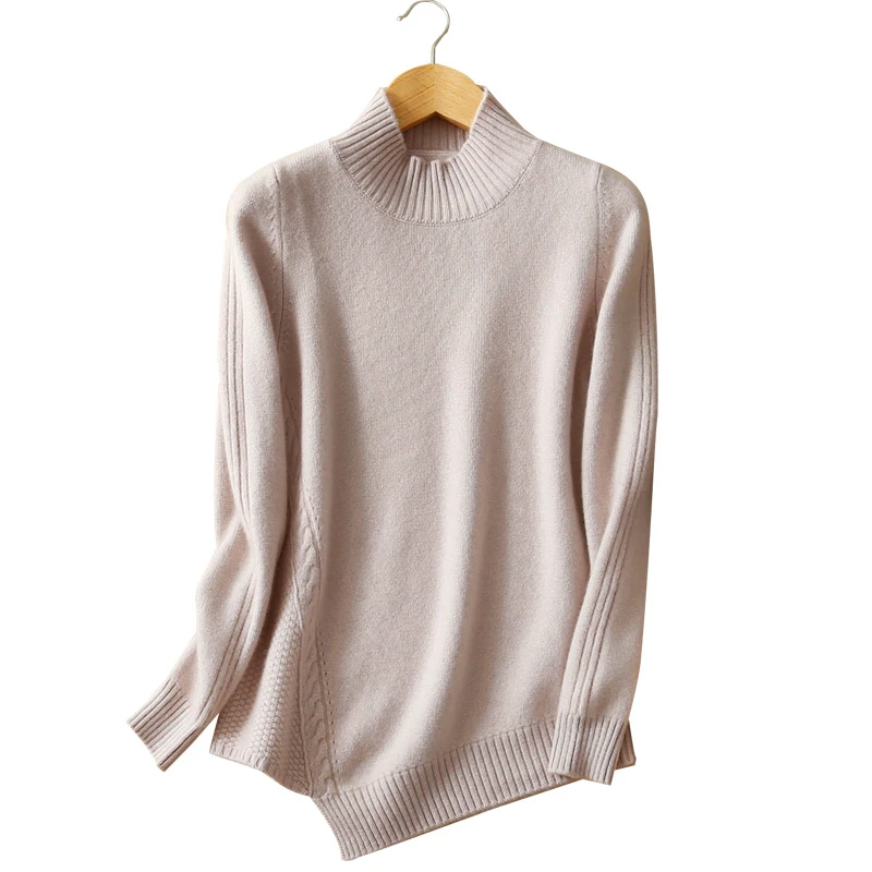 pure goat cashmere thicken knit women's fashion pullover sweater half-high neck bevel hem design S-XL beige pink 4color
pure goat cashmere thicken knit women's fashion pullover sweater half-high neck bevel hem design S-XL beige pink 4color