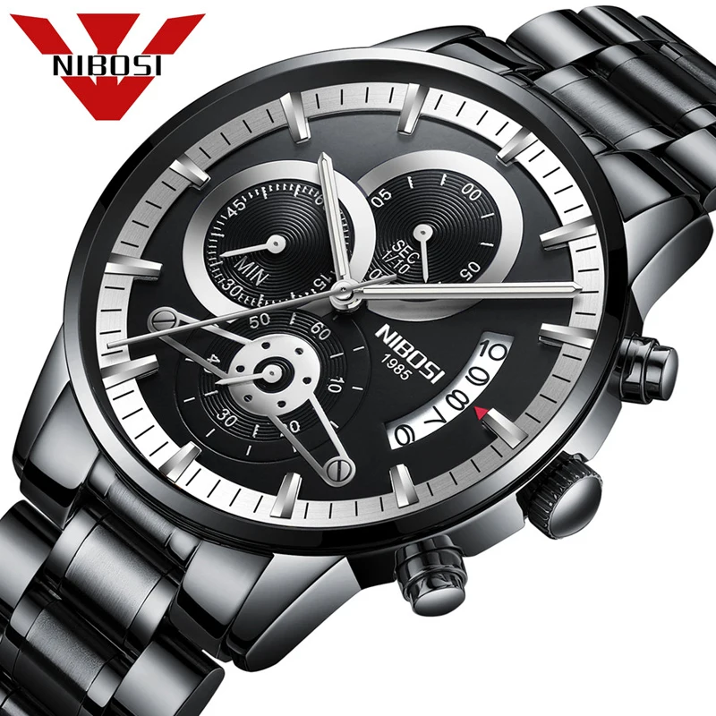 Relogio Masculino NIBOSI Luxury Men's Wristwatches Stainless Steel Sport Clock Man Black Male Watches Top Brand Quartz Watch
Relogio Masculino NIBOSI Luxury Men's Wristwatches Stainless Steel Sport Clock Man Black Male Watches Top Brand Quartz Watch