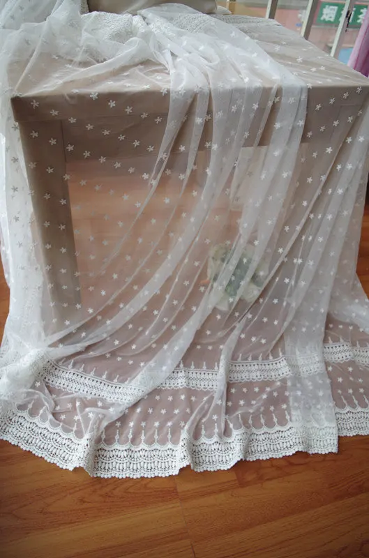 1 yard Off White Embroidered Tulle Mesh Lace Fabric With Polka Dots Daisy Lace Fabric Lace Curtain
1 yard Off White Embroidered Tulle Mesh Lace Fabric With Polka Dots Daisy Lace Fabric Lace Curtain