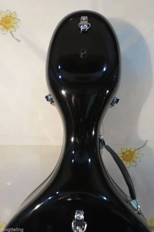 Высококачественный 3/4 черный Стекловолоконный Виолончель жесткий чехол с ушками
